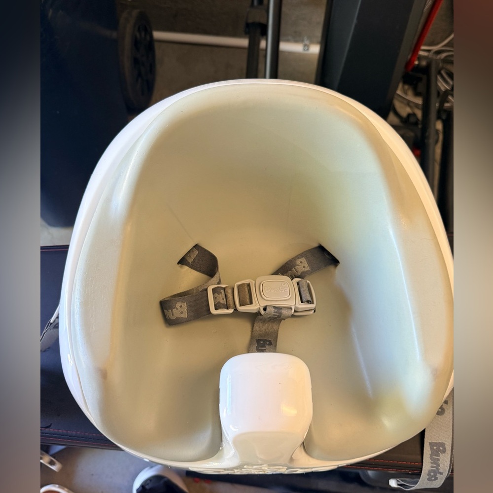 Bumbo Baby High Chair Seat with Safety Harness - White